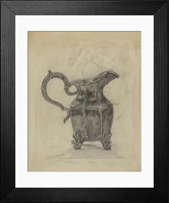 Framed Print : Pewter Pitcher, 1935 / 1942. Creator: Hans Westendorff Framed Print : Pewter Pitcher, 1935 / 1942. Creator: Hans Westendorff