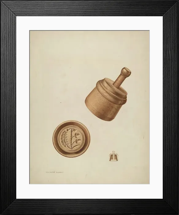 Framed Print : Butter Mold, c. 1937. Creator: Wellington Blewett Framed Print : Butter Mold, c. 1937. Creator: Wellington Blewett
