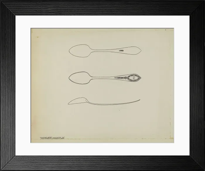 Framed Print : Silver Teaspoon, c. 1939. Creator: Kalamian Walton Framed Print : Silver Teaspoon, c. 1939. Creator: Kalamian Walton