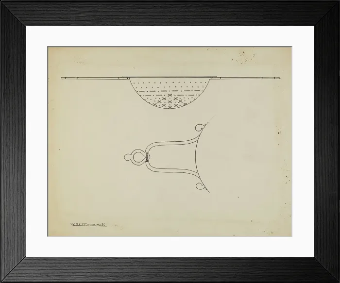 Framed Print : Silver Strainer, c. 1939. Creator: Kalamian Walton