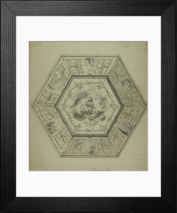 Framed Print : Ceiling Design with Saint Anthony of Padua Surrounded by Episodes from his Life and... n.d. Creator: Unknown