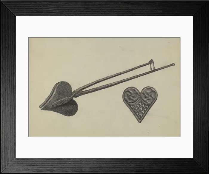 Framed Print : Pa. German Waffle Iron, c. 1938. Creator: Roy Weber Framed Print : Pa. German Waffle Iron, c. 1938. Creator: Roy Weber