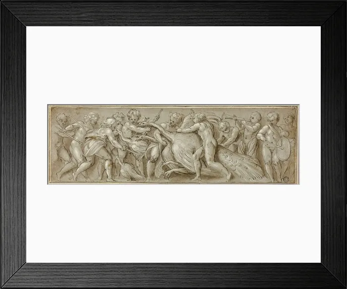 Framed Print : Putti with Peacocks and Musical Instruments, n.d. Creator: Workshop of Lattanzio Gambara Italian, c. 1530-157 Framed Print : Putti with Peacocks and Musical Instruments, n.d. Creator: Workshop of Lattanzio Gambara Italian, c. 1530-157