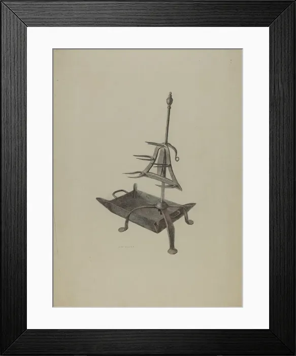 Framed Print : Roasting Stand with Drip Pan, c. 1938. Creator: Roy Weber Framed Print : Roasting Stand with Drip Pan, c. 1938. Creator: Roy Weber