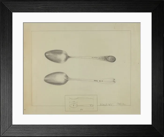 Framed Print : Silver Spoon, c. 1936. Creator: Charlotte Winter Framed Print : Silver Spoon, c. 1936. Creator: Charlotte Winter