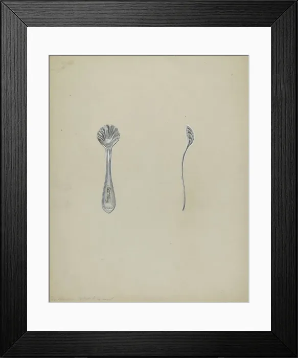 Framed Print : Silver Salt Spoon, 1935 / 1942. Creator: Anthony Zuccarello Framed Print : Silver Salt Spoon, 1935 / 1942. Creator: Anthony Zuccarello