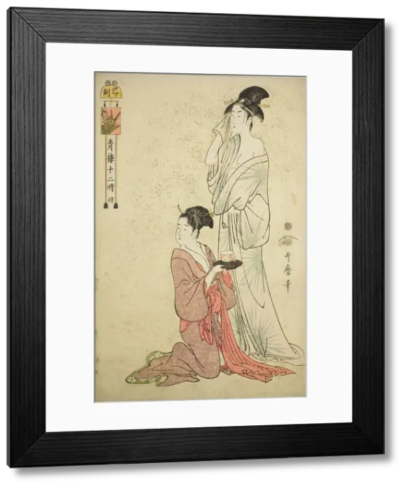 Framed Print : Hour of the Snake (Mi no koku), from the series Twelve Hours in Yoshiwara... Japan, c. 1794. Creator: Kitagawa Utamaro. Hour of the Snake (Mi no koku), from the series Twelve Hours in Yoshiwara... Japan, c. 1794. Creator: Kitagawa Utamaro Framed Print : Hour of the Snake (Mi no koku), from the series Twelve Hours in Yoshiwara... Japan, c. 1794. Creator: Kitagawa Utamaro. Hour of the Snake (Mi no koku), from the series Twelve Hours in Yoshiwara... Japan, c. 1794. Creator: Kitagawa Utamaro