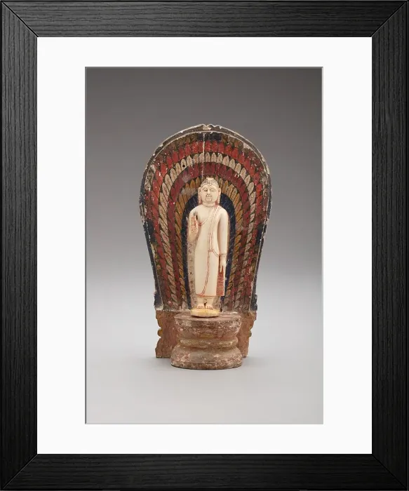 Framed Print : Buddha Standing with Hand in the Gesture of Reassurance (Abhayamudra) with...(1480-1815). Creator: Unknown Framed Print : Buddha Standing with Hand in the Gesture of Reassurance (Abhayamudra) with...(1480-1815). Creator: Unknown
