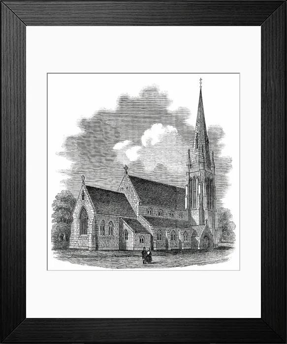 Framed Print : The Church of St. Stephen, Shepherd's Bush - Consecrated on Thursday, 1850. Creator: Unknown Framed Print : The Church of St. Stephen, Shepherd's Bush - Consecrated on Thursday, 1850. Creator: Unknown
