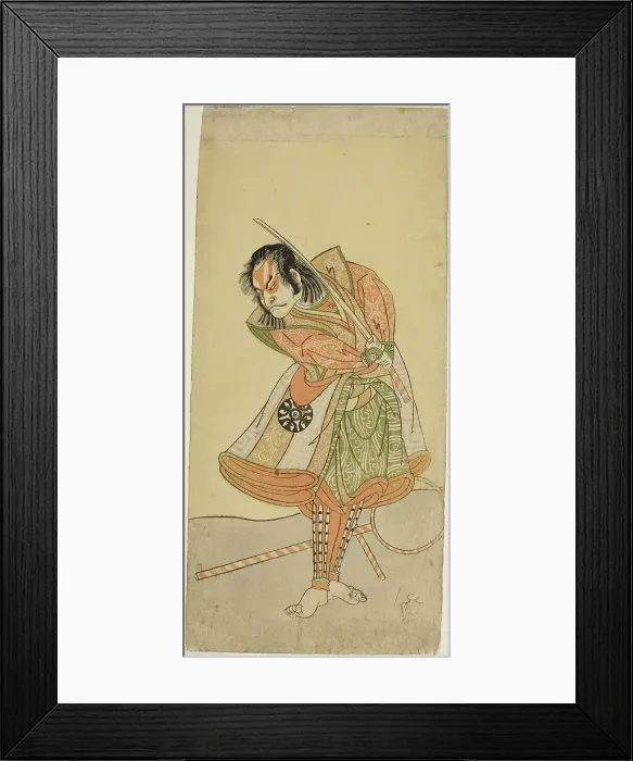 Framed Print : The Actor Nakamura Nakazo I as Tezuka no Taro Mitsumori Disguised as the Monkey Trainer... c. 1769. Creator: Shunsho Framed Print : The Actor Nakamura Nakazo I as Tezuka no Taro Mitsumori Disguised as the Monkey Trainer... c. 1769. Creator: Shunsho
