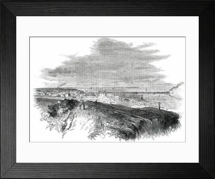 Framed Print : Watering-Places of England - Herne Bay, and Pier, Kent, 1850. Creator: Unknown Framed Print : Watering-Places of England - Herne Bay, and Pier, Kent, 1850. Creator: Unknown