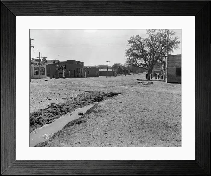 Framed Print : Main street of town showing irrigation ditch, Escalante, Utah, 1936. Creator: Dorothea Lange Framed Print : Main street of town showing irrigation ditch, Escalante, Utah, 1936. Creator: Dorothea Lange