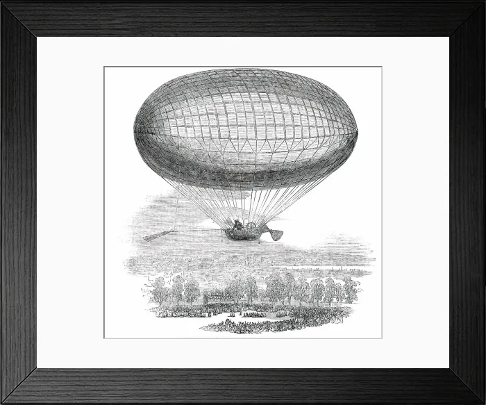 Framed Print : Ascent of Bell's Aerial Machine, from Vauxhall Gardens, 1850. Creator: Unknown Framed Print : Ascent of Bell's Aerial Machine, from Vauxhall Gardens, 1850. Creator: Unknown