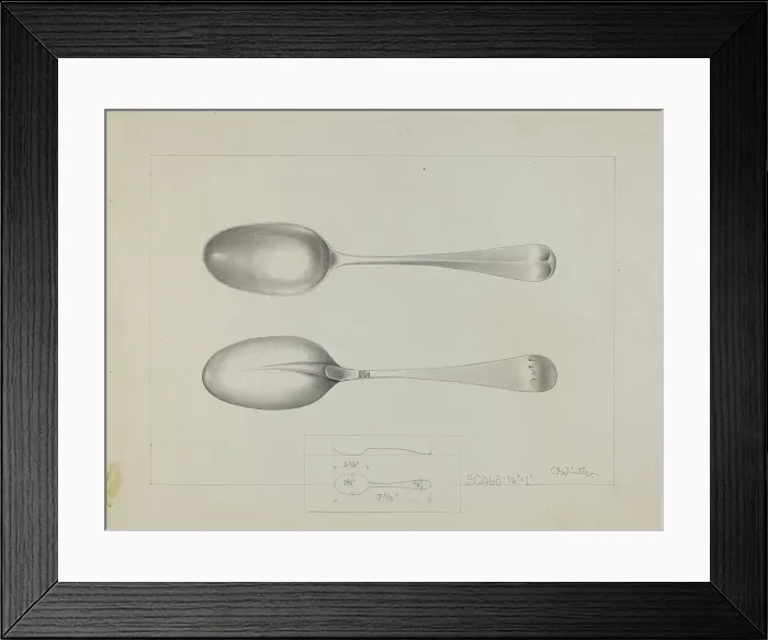 Framed Print : Silver Spoon, c. 1936. Creator: Charlotte Winter Framed Print : Silver Spoon, c. 1936. Creator: Charlotte Winter