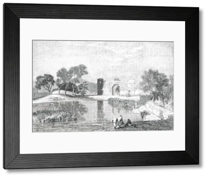 Framed Print : Husyn-Abdal, in the Punjab - from a sketch by G. T. Vigne, Esq. 1850. Creator: Unknown Framed Print : Husyn-Abdal, in the Punjab - from a sketch by G. T. Vigne, Esq. 1850. Creator: Unknown