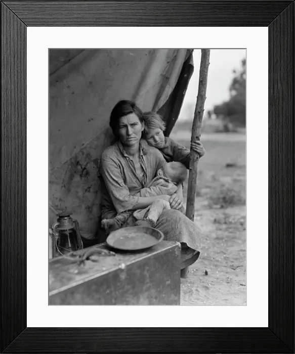 Framed Print : Migrant agricultural worker's family, Nipomo, California, 1936. Creator: Dorothea Lange Framed Print : Migrant agricultural worker's family, Nipomo, California, 1936. Creator: Dorothea Lange
