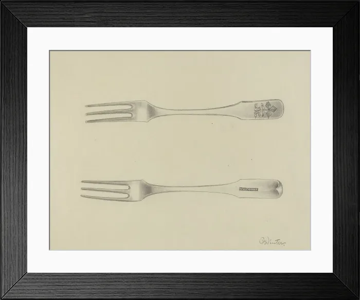 Framed Print : Silver Fork, c. 1936. Creator: Charlotte Winter Framed Print : Silver Fork, c. 1936. Creator: Charlotte Winter