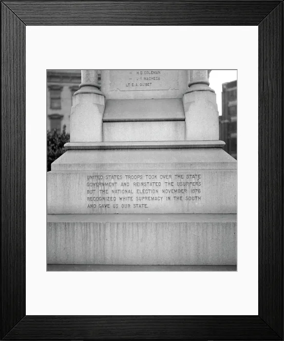 Framed Print : One side of the monument erected to race prejudice, New Orleans, Louisiana, 1936. Creator: Dorothea Lange Framed Print : One side of the monument erected to race prejudice, New Orleans, Louisiana, 1936. Creator: Dorothea Lange