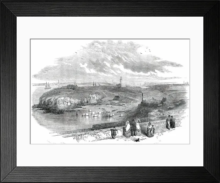Framed Print : Tynemouth, Northumberland - the Harbour, from the Priory, 1850. Creator: Unknown Framed Print : Tynemouth, Northumberland - the Harbour, from the Priory, 1850. Creator: Unknown