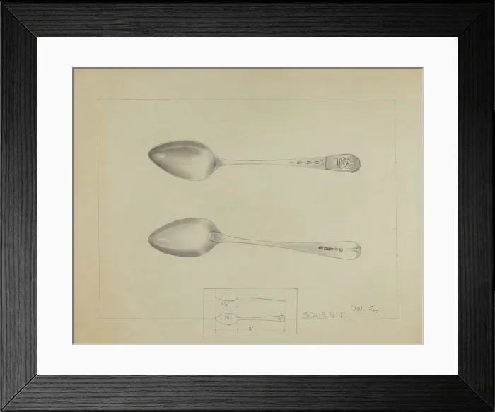 Framed Print : Silver Spoon, c. 1936. Creator: Charlotte Winter Framed Print : Silver Spoon, c. 1936. Creator: Charlotte Winter