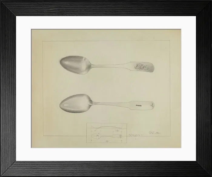 Framed Print : Silver Spoon, c. 1936. Creator: Charlotte Winter Framed Print : Silver Spoon, c. 1936. Creator: Charlotte Winter