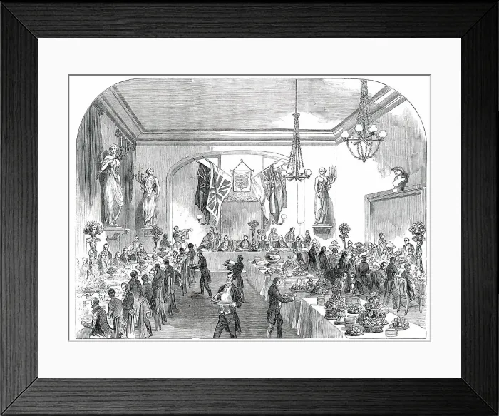 Framed Print : Grand Banquet to the Lord Mayor of London, at Hastings, 1850. Creator: Unknown Framed Print : Grand Banquet to the Lord Mayor of London, at Hastings, 1850. Creator: Unknown