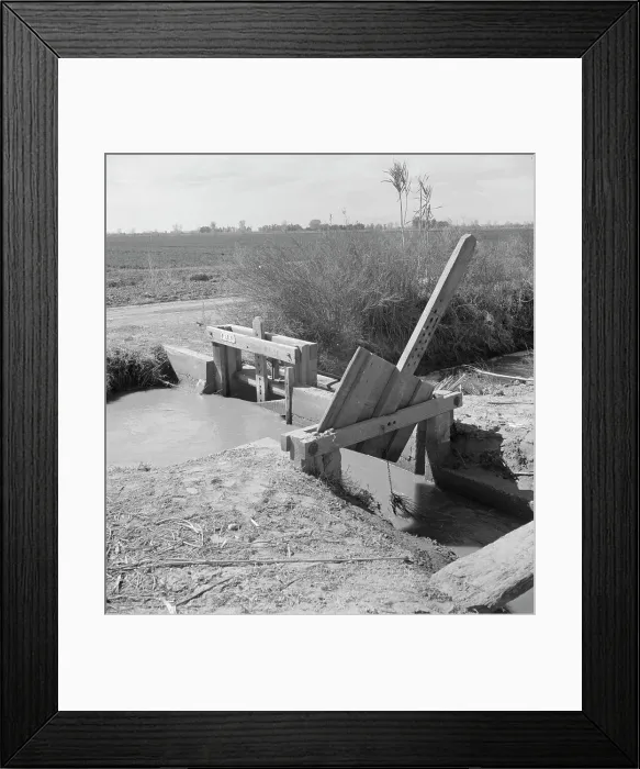 Framed Print : Irrigation ditch alongside the road, Imperial Valley, California, 1937. Creator: Dorothea Lange Framed Print : Irrigation ditch alongside the road, Imperial Valley, California, 1937. Creator: Dorothea Lange
