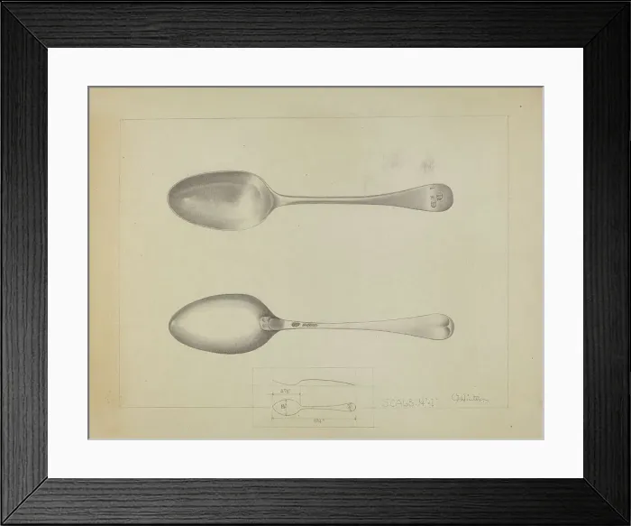 Framed Print : Silver Spoon, c. 1936. Creator: Charlotte Winter Framed Print : Silver Spoon, c. 1936. Creator: Charlotte Winter
