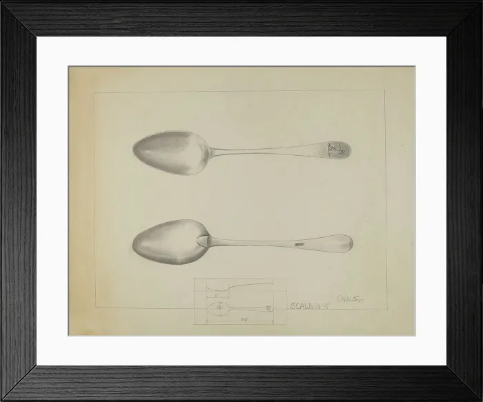 Framed Print : Silver Spoon, c. 1936. Creator: Charlotte Winter Framed Print : Silver Spoon, c. 1936. Creator: Charlotte Winter