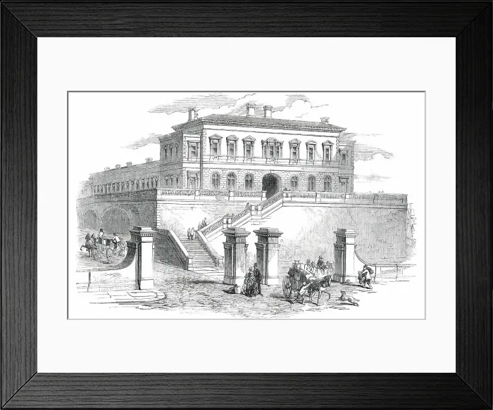 Framed Print : New Railway Station in Tithebarn-Street, Liverpool, 1850. Creator: Unknown Framed Print : New Railway Station in Tithebarn-Street, Liverpool, 1850. Creator: Unknown