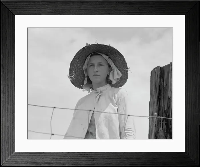 Framed Print : Farmer's daughter in the fields, farm in Georgia, 1937. Creator: Dorothea Lange Framed Print : Farmer's daughter in the fields, farm in Georgia, 1937. Creator: Dorothea Lange