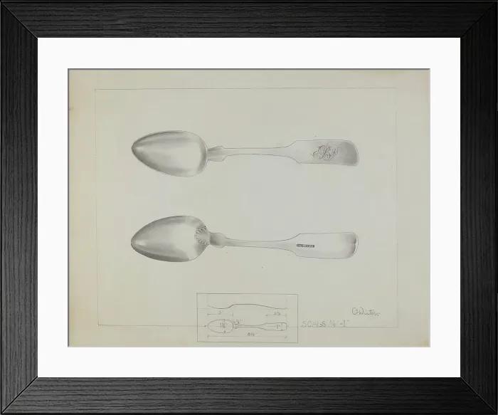 Framed Print : Silver Spoon, c. 1936. Creator: Charlotte Winter Framed Print : Silver Spoon, c. 1936. Creator: Charlotte Winter