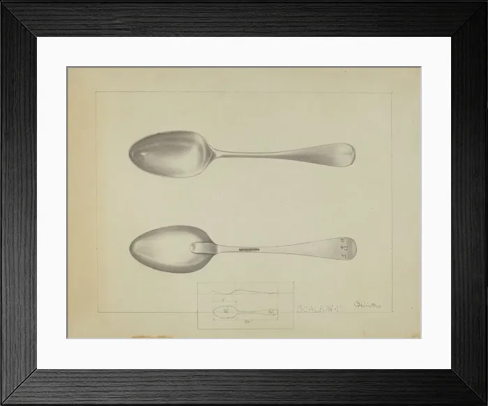 Framed Print : Silver Spoon, c. 1936. Creator: Charlotte Winter Framed Print : Silver Spoon, c. 1936. Creator: Charlotte Winter