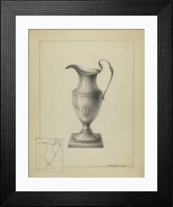 Framed Print : Silver Creamer, 1936. Creator: Nicholas Zupa Framed Print : Silver Creamer, 1936. Creator: Nicholas Zupa