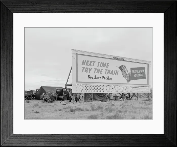 Framed Print : Three families camped on the plains along US 99 in California, 1938. Creator: Dorothea Lange Framed Print : Three families camped on the plains along US 99 in California, 1938. Creator: Dorothea Lange