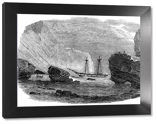 Wreck of the Brig 'Retriever', in the Boccases, Trinidad, 1850. Creator: Unknown. Wreck of the Brig 'Retriever', in the Boccases, Trinidad, 1850. Creator: Unknown