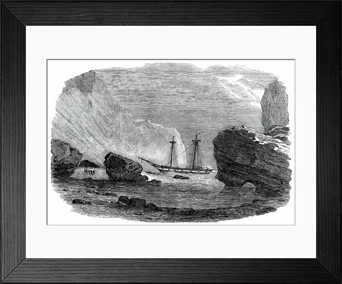 Framed Print : Wreck of the Brig Retriever, in the Boccases, Trinidad, 1850. Creator: Unknown. Wreck of the Brig Retriever, in the Boccases, Trinidad, 1850. Creator: Unknown Framed Print : Wreck of the Brig Retriever, in the Boccases, Trinidad, 1850. Creator: Unknown. Wreck of the Brig Retriever, in the Boccases, Trinidad, 1850. Creator: Unknown