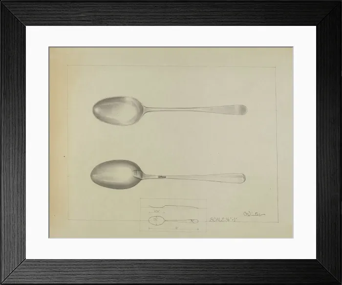 Framed Print : Silver Spoon, c. 1936. Creator: Charlotte Winter Framed Print : Silver Spoon, c. 1936. Creator: Charlotte Winter