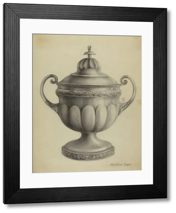 Framed Print : Silver Sugar Bowl, 1936. Creator: Nicholas Zupa Framed Print : Silver Sugar Bowl, 1936. Creator: Nicholas Zupa