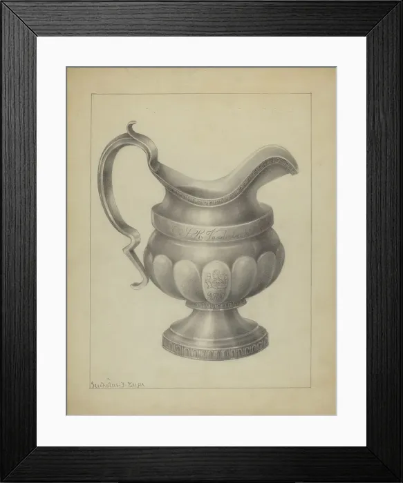 Framed Print : Silver Creamer, c. 1937. Creator: Nicholas Zupa Framed Print : Silver Creamer, c. 1937. Creator: Nicholas Zupa