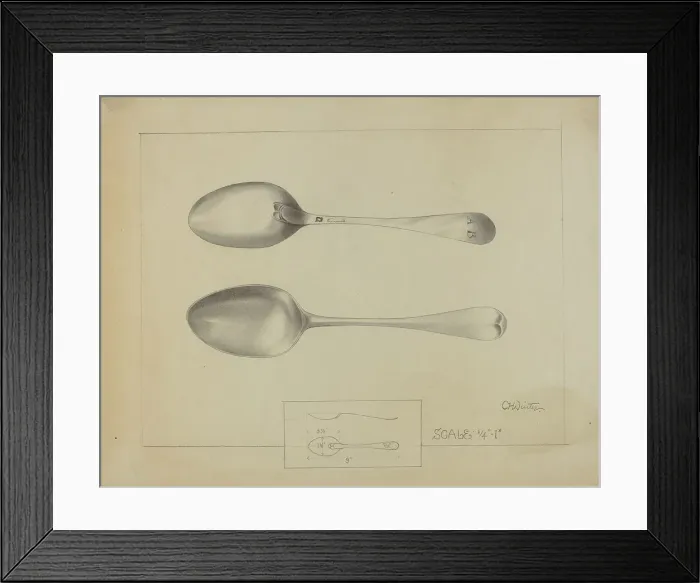 Framed Print : Silver Spoon, c. 1936. Creator: Charlotte Winter