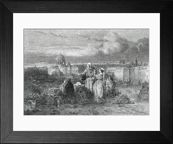 Framed Print : A Group of Pilgrims in Sight of St. Peter's, Rome'... 1850. Creator: Unknown. A Group of Pilgrims in Sight of St. Peter's, Rome'... 1850. Creator: Unknown Framed Print : A Group of Pilgrims in Sight of St. Peter's, Rome'... 1850. Creator: Unknown. A Group of Pilgrims in Sight of St. Peter's, Rome'... 1850. Creator: Unknown