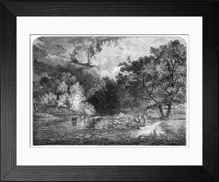 Framed Print : Exhibition of the National Institution - A Woodland River - painted by S. R. Percy, 1850. Creator: Unknown. Exhibition of the National Institution - A Woodland River - painted by S. R. Percy, 1850. Creator: Unknown Framed Print : Exhibition of the National Institution - A Woodland River - painted by S. R. Percy, 1850. Creator: Unknown. Exhibition of the National Institution - A Woodland River - painted by S. R. Percy, 1850. Creator: Unknown