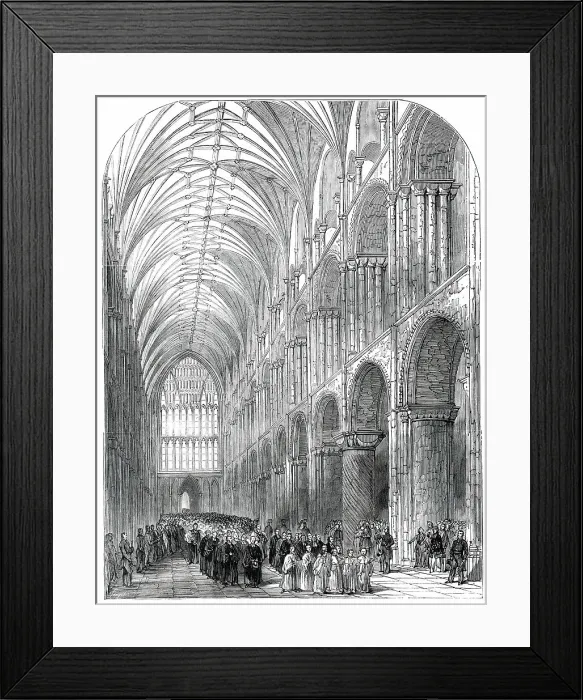 Framed Print : Installation of the Bishop of Norwich - the Procession in the Nave of Norwich Cathedral, 1850. Creator: Unknown Framed Print : Installation of the Bishop of Norwich - the Procession in the Nave of Norwich Cathedral, 1850. Creator: Unknown
