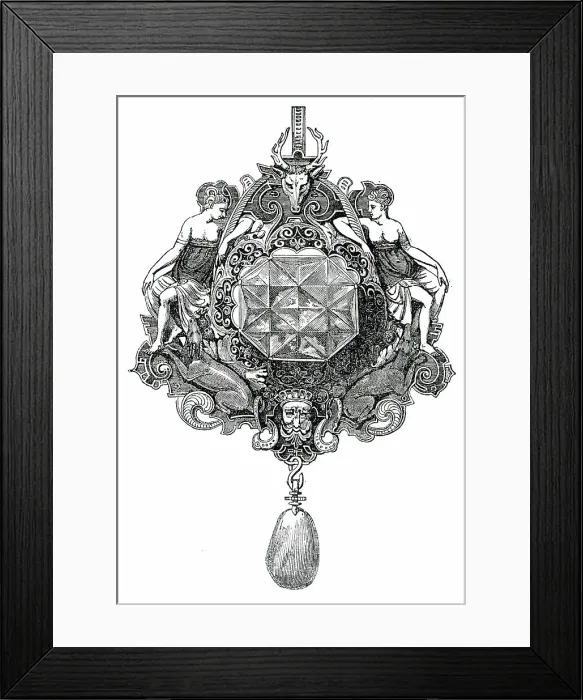 Framed Print : No. 376. - Gold Pendant, attributed to Cellini, 1850. Creator: Unknown Framed Print : No. 376. - Gold Pendant, attributed to Cellini, 1850. Creator: Unknown