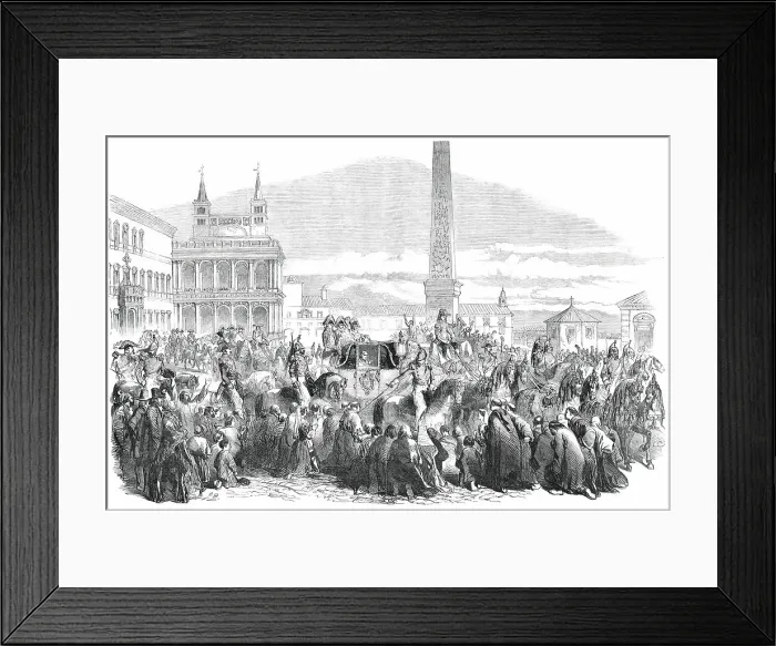 Framed Print : The Procession from the Church of San Giovanni Laterano to St. Peter's, 1850. Creator: Unknown Framed Print : The Procession from the Church of San Giovanni Laterano to St. Peter's, 1850. Creator: Unknown