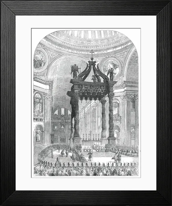 Framed Print : Interior of St. Peter's - the Pope at the Grand Altar, 1850. Creator: Unknown Framed Print : Interior of St. Peter's - the Pope at the Grand Altar, 1850. Creator: Unknown