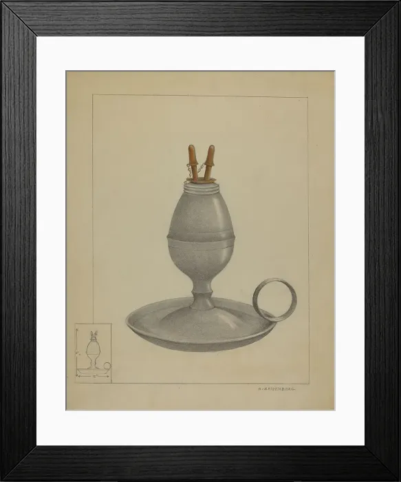 Framed Print : Chamber Lamp, c. 1936. Creator: A. Zaidenberg Framed Print : Chamber Lamp, c. 1936. Creator: A. Zaidenberg