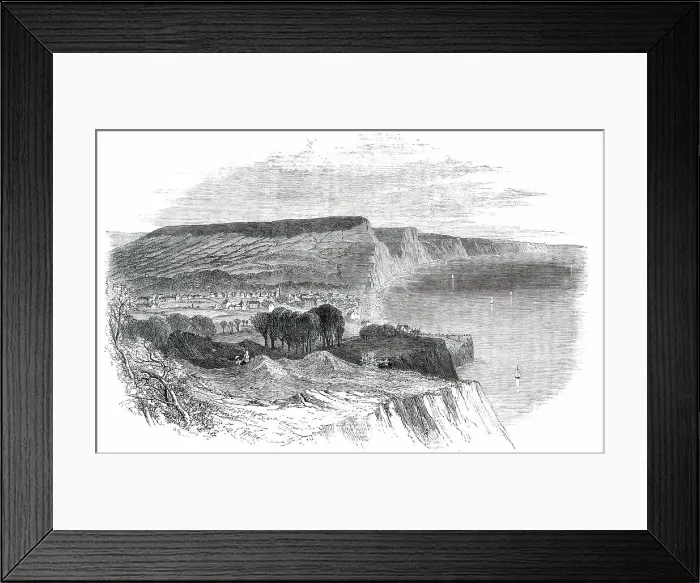 Framed Print : Watering-Places of Devon - Sidmouth, 1850. Creators: Birket Foster, Edmund Evans Framed Print : Watering-Places of Devon - Sidmouth, 1850. Creators: Birket Foster, Edmund Evans