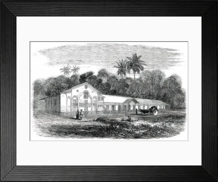 Framed Print : Journey to Gold-Washings in Venezuela - Monastery and Church of Guacipati, 1850. Creator: Unknown Framed Print : Journey to Gold-Washings in Venezuela - Monastery and Church of Guacipati, 1850. Creator: Unknown